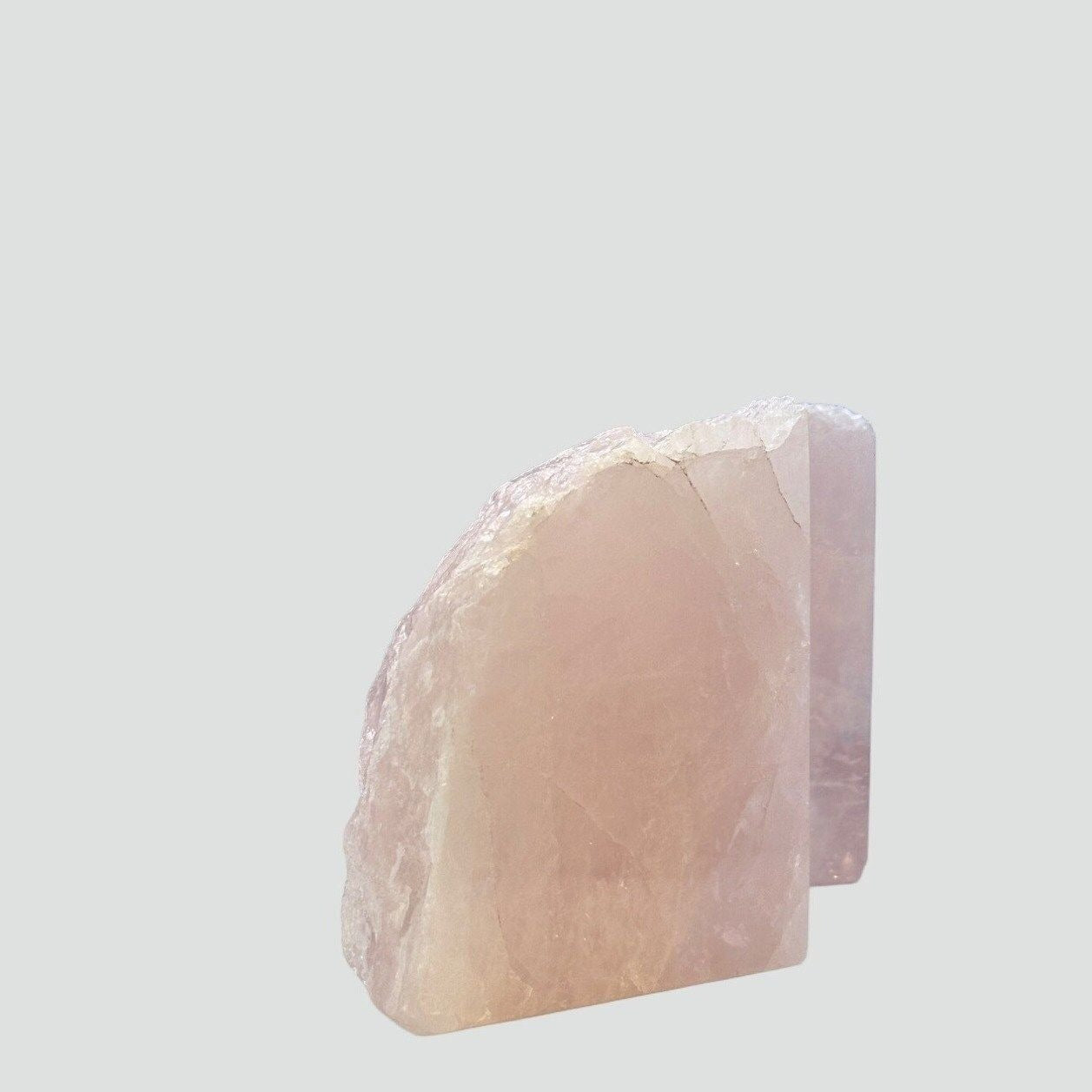Crystal Bookends, Rose Quartz w/ Natural Characteristics, Pink Crystal Bookends (Weighs 4+ lbs.) AB