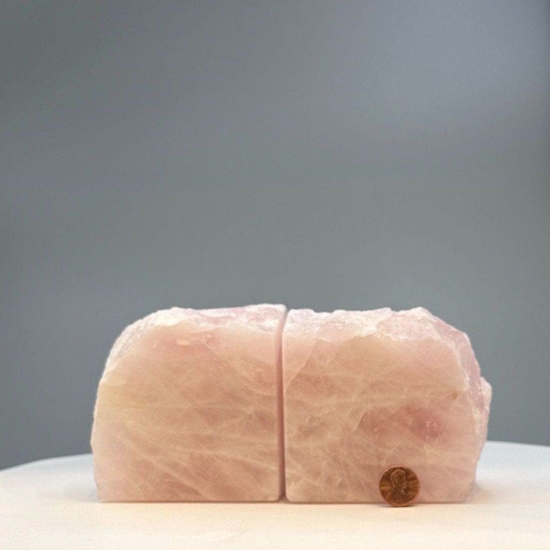 Natural Rose Quartz Bookends with Boho Chic Appeal w/ Natural Characteristics, Pink Crystal Bookends (5+ lbs.) AC