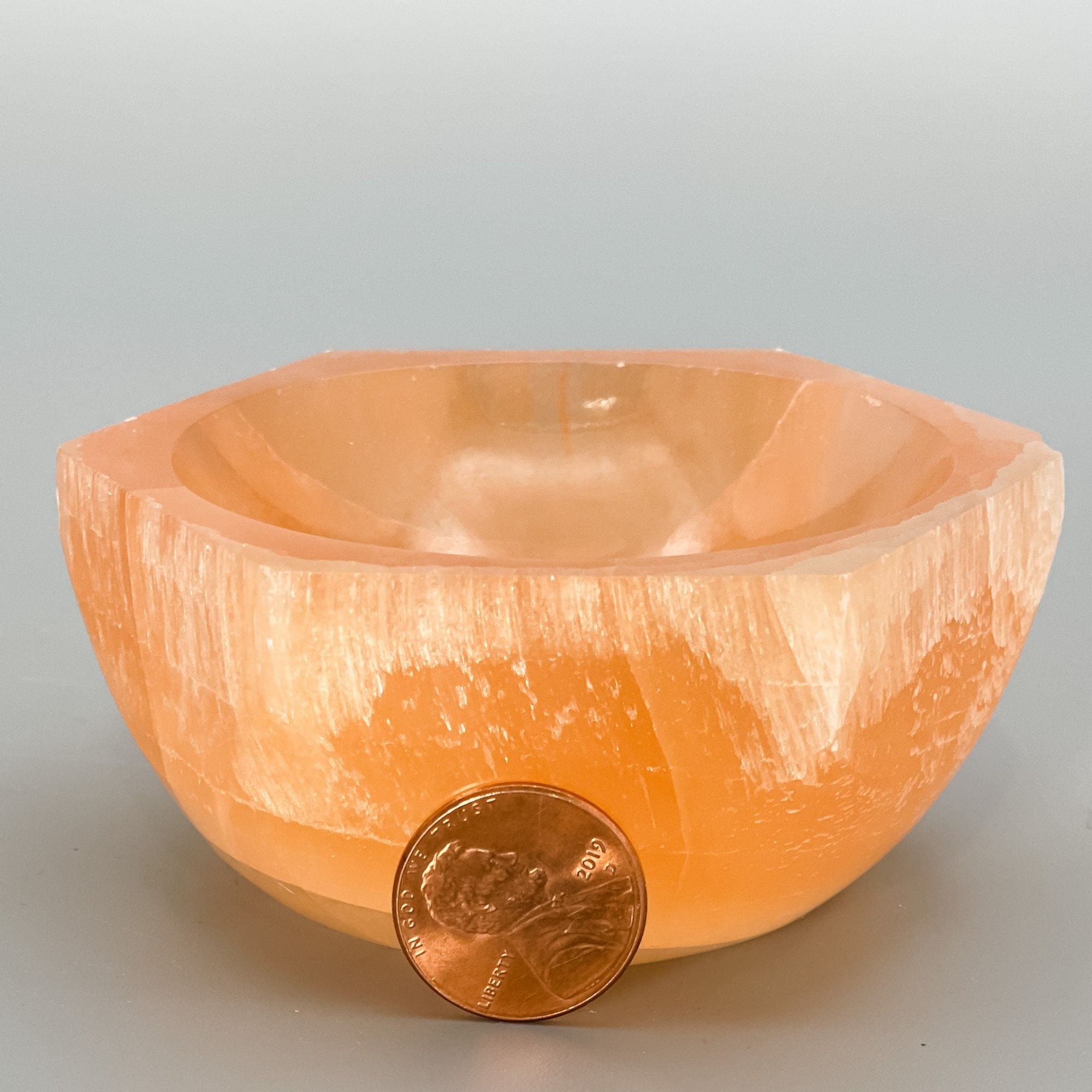 Orange Selenite, Hexagon Bowl