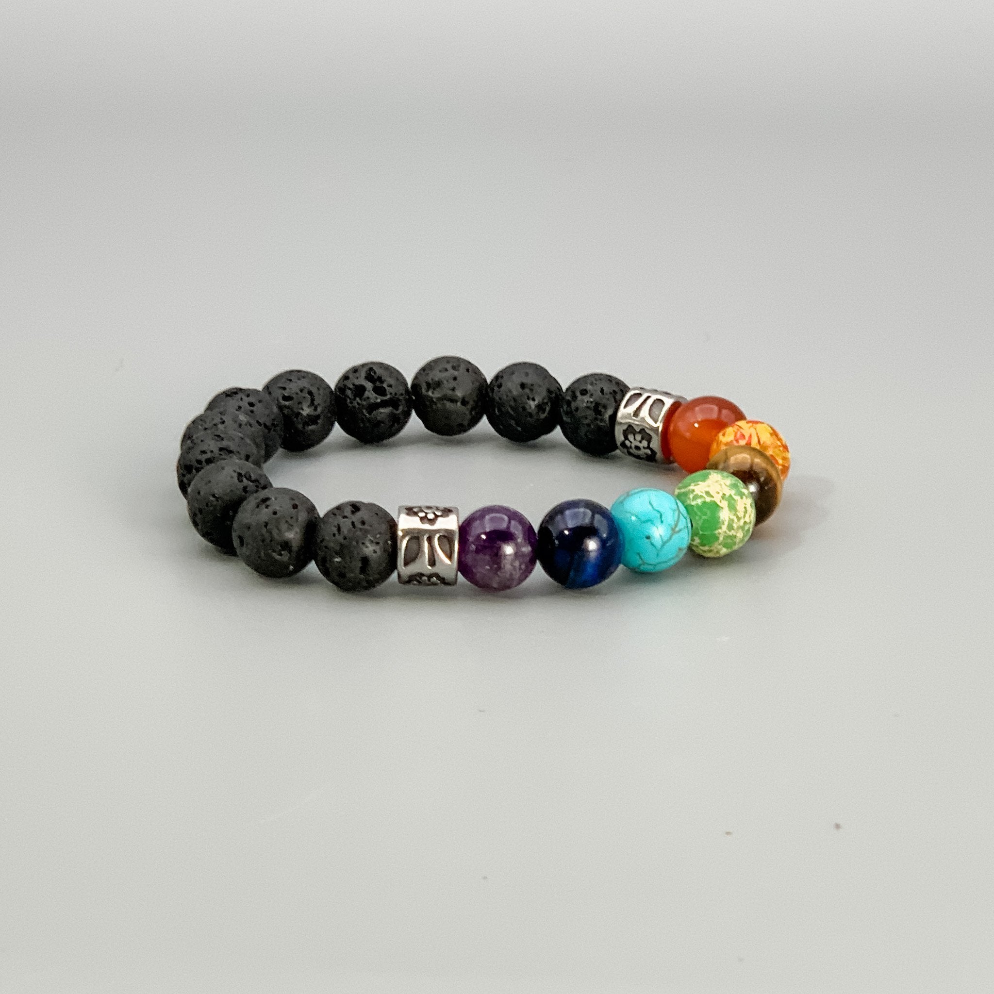 Chakra Bracelet with Lava Stones - INTERIORS IN BALANCE