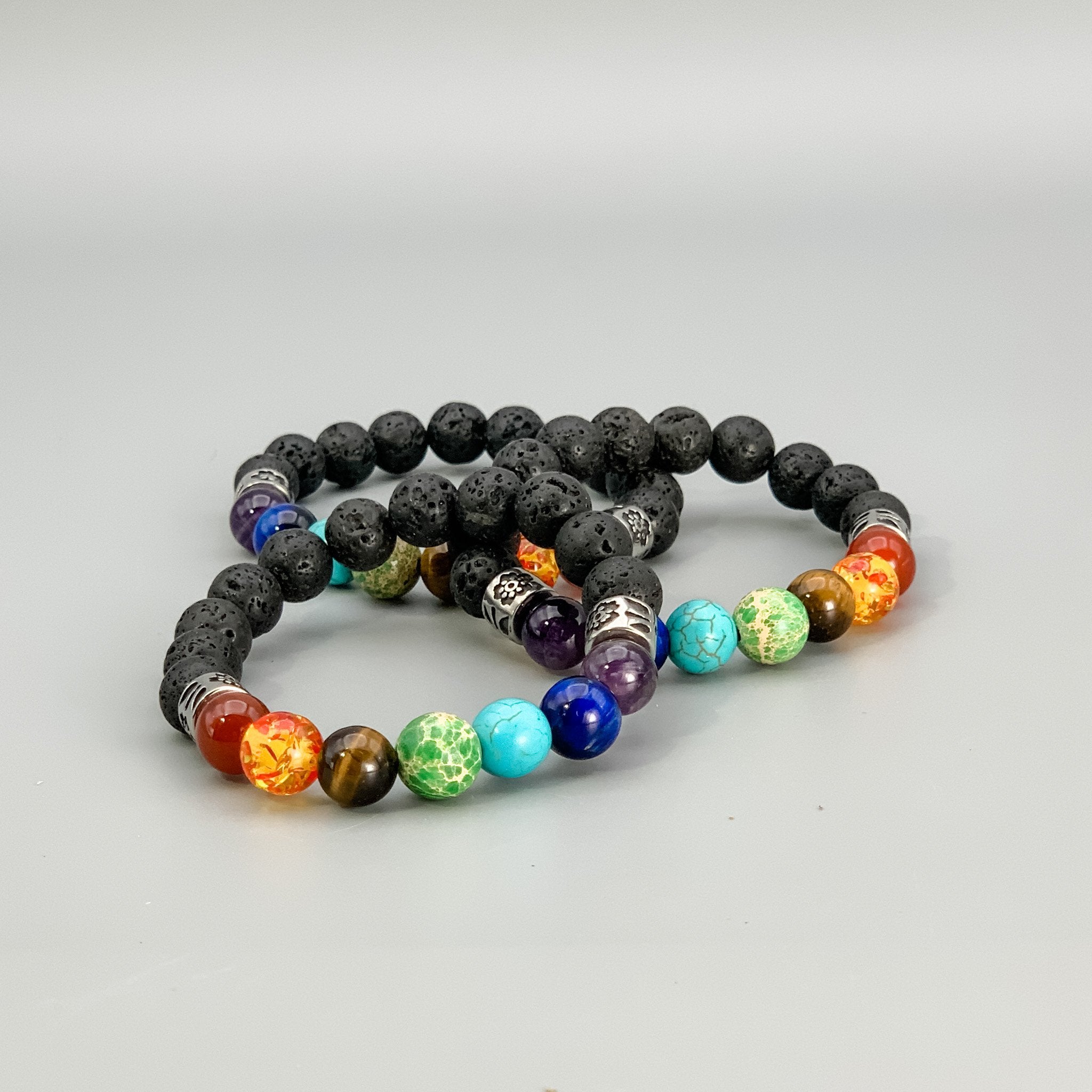 Chakra Bracelet with Lava Stones - INTERIORS IN BALANCE
