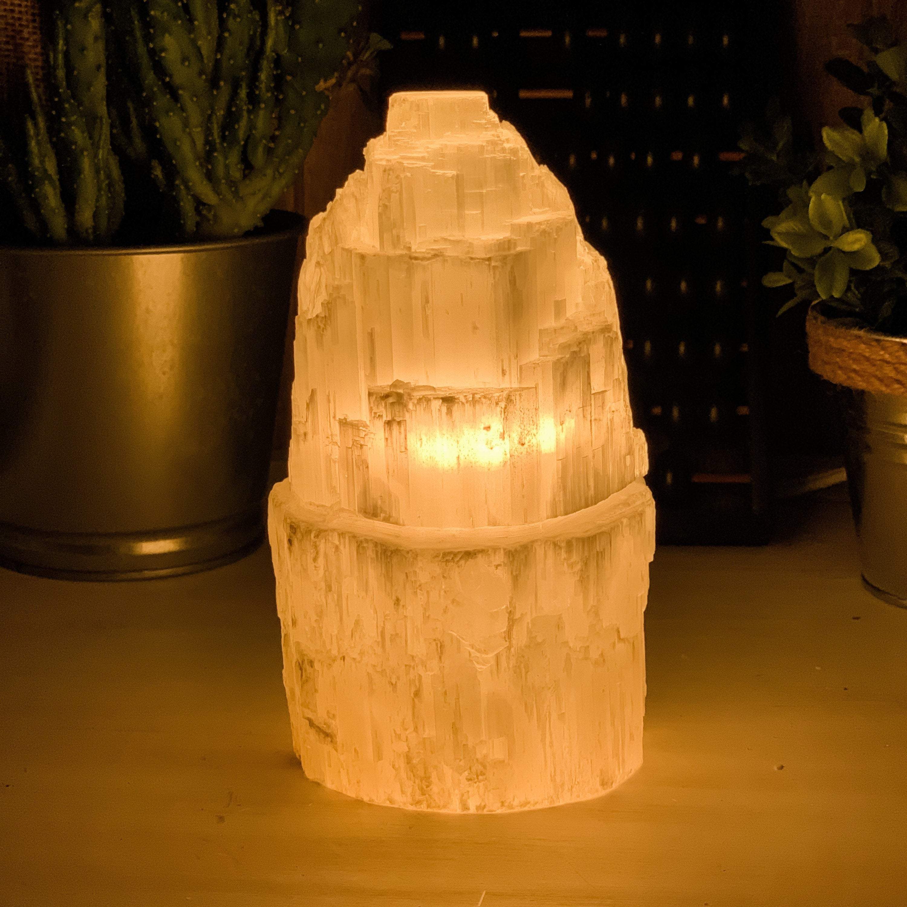 Selenite Skyscraper Tower Lamp - Interiors in Balance