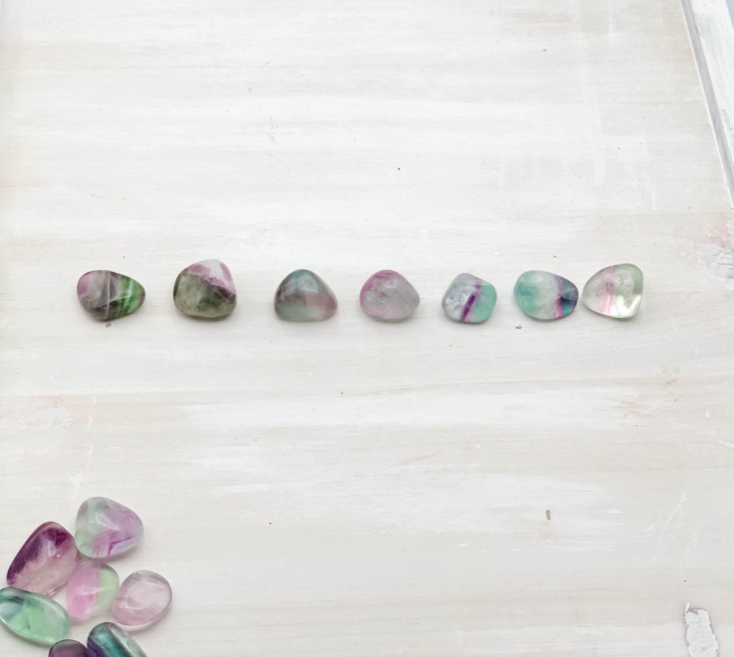 Fluorite Polished Tumbled Nugget (Green & Purple Banded Colors, 1 Crystal Per Order) - Interiors in Balance