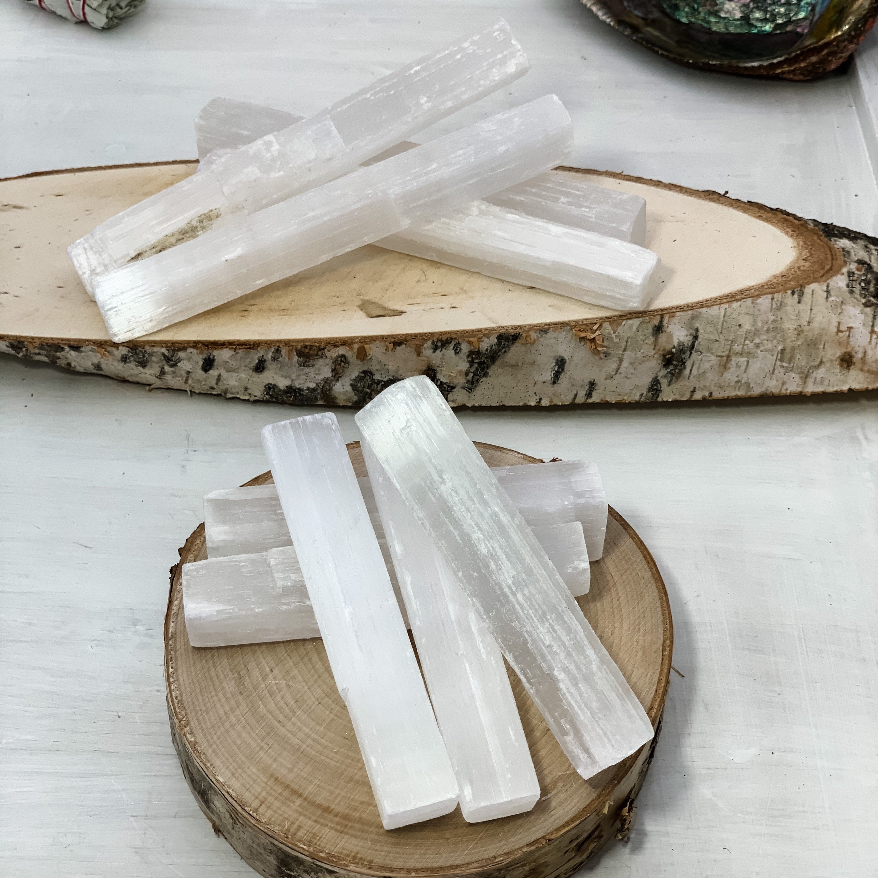 Selenite Stick, Selenite Wand with Size Options - Interiors in Balance