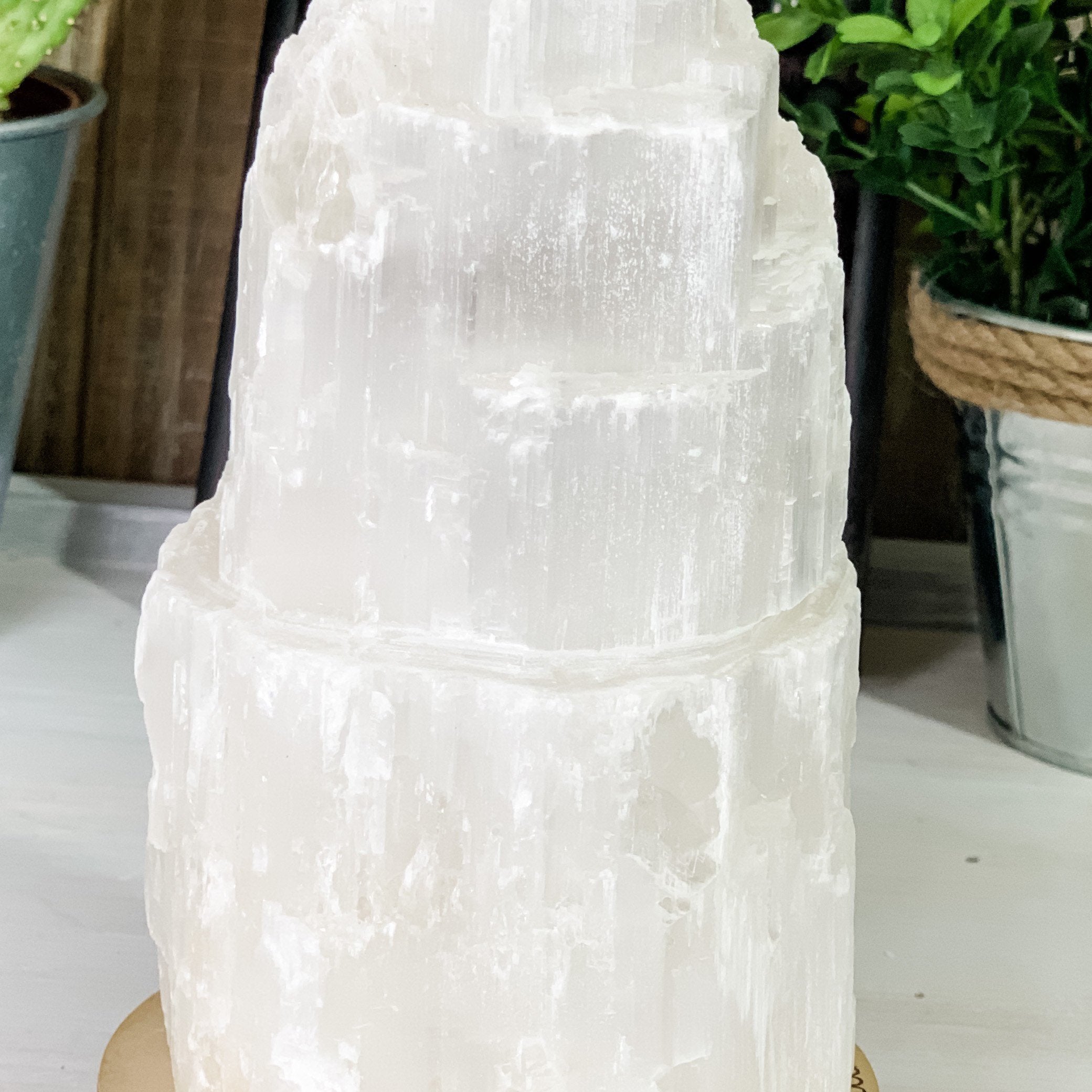 Selenite Skyscraper Tower Lamp - Interiors in Balance