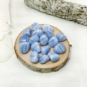 Blue Lace Agate, Rare Polished Tumbled, Pocket Stone, Mineral Collection,  Excellent Quality (1 Per Order) - Interiors in Balance