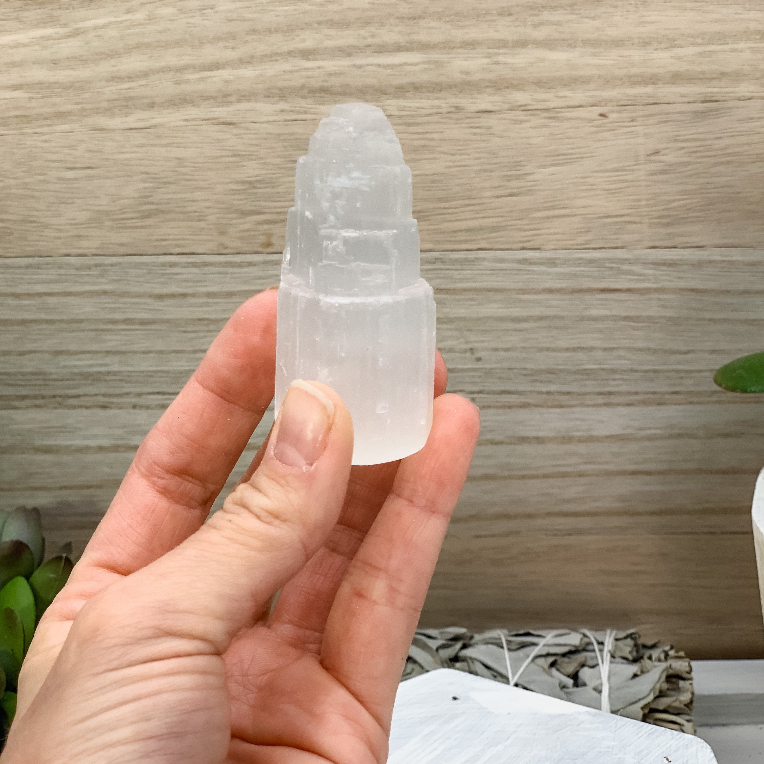 Selenite Moroccan Mini Tower Skyscraper - Interiors in Balance