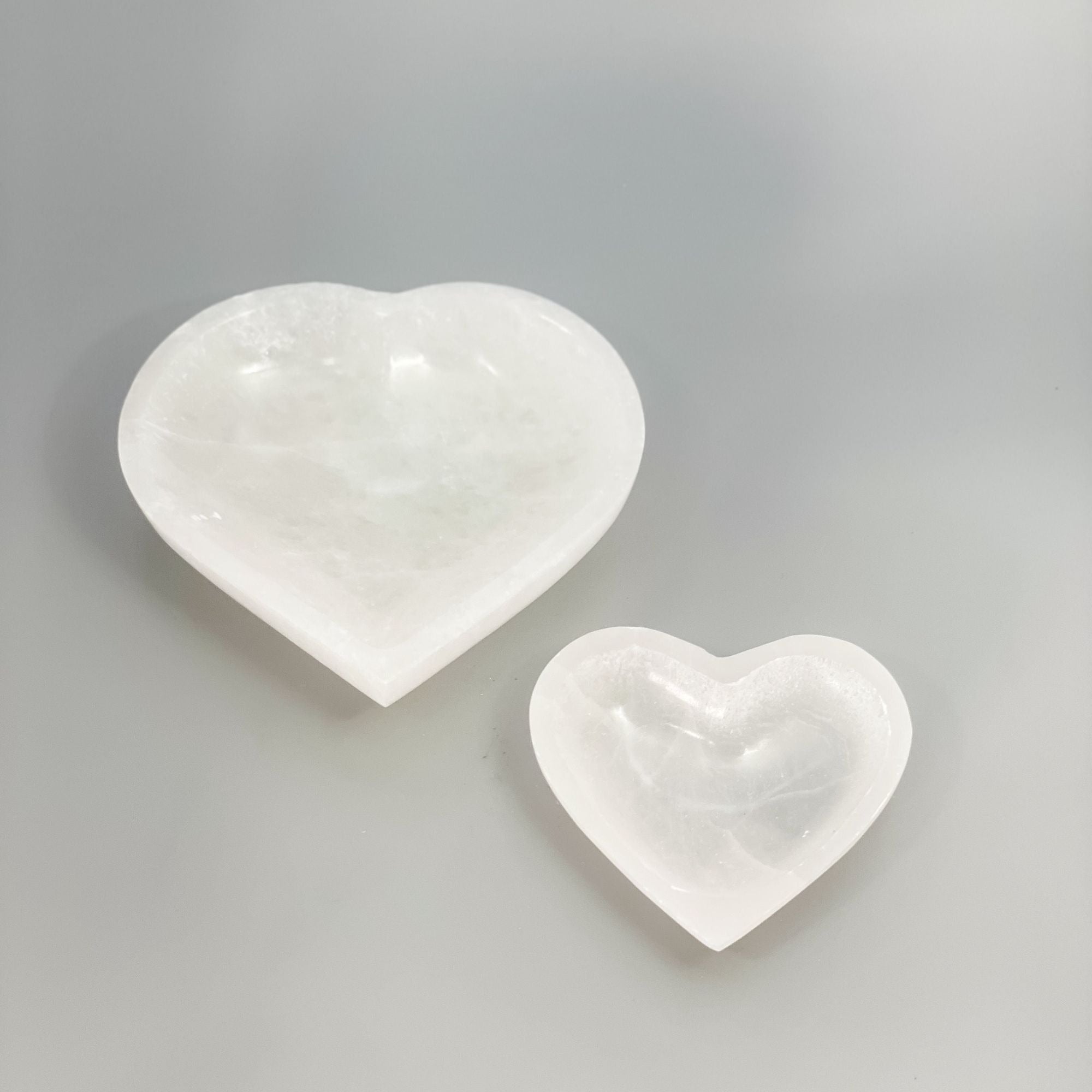 Heart Shaped Selenite Bowl 4" & 6"