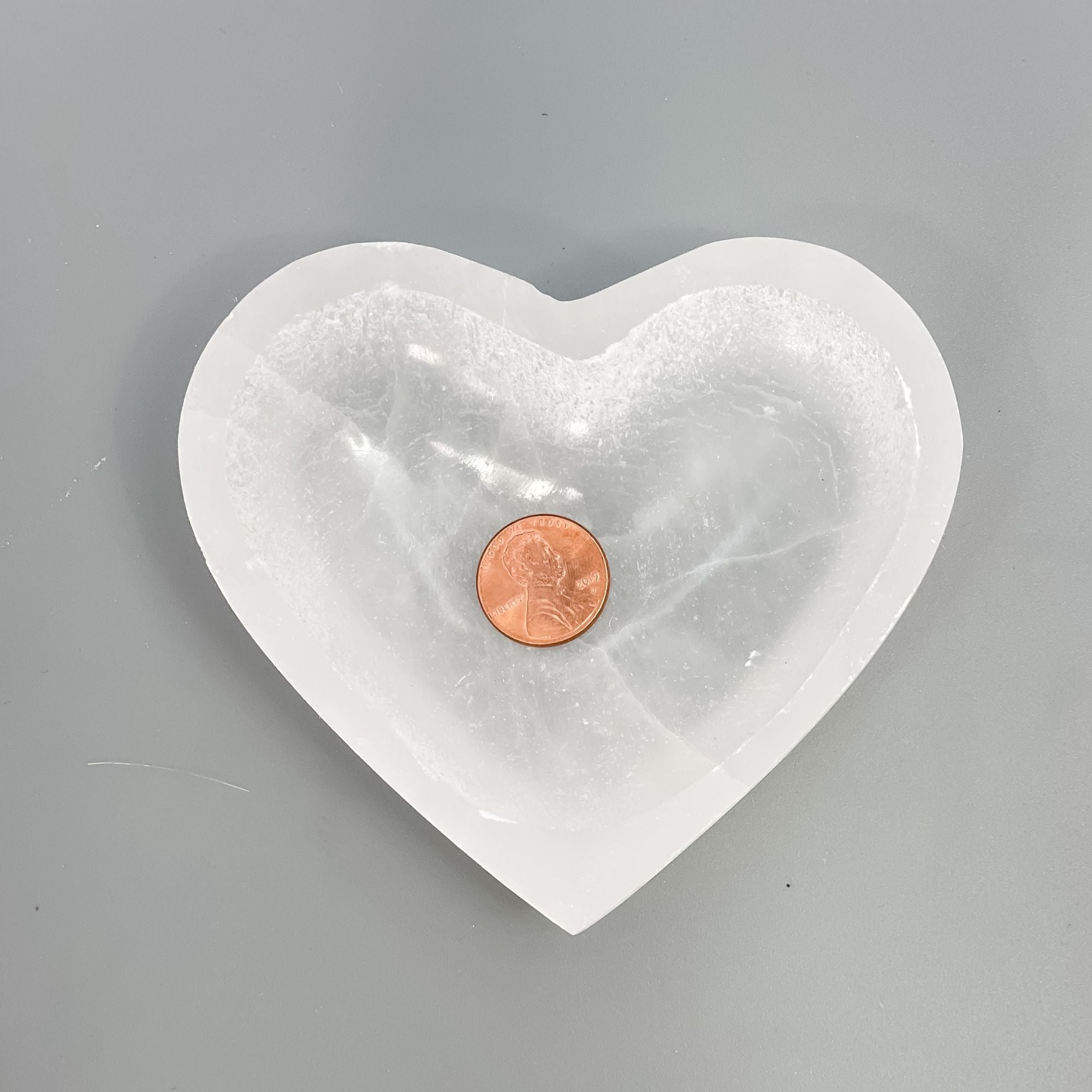 Heart Shaped Selenite Bowl 4" & 6"