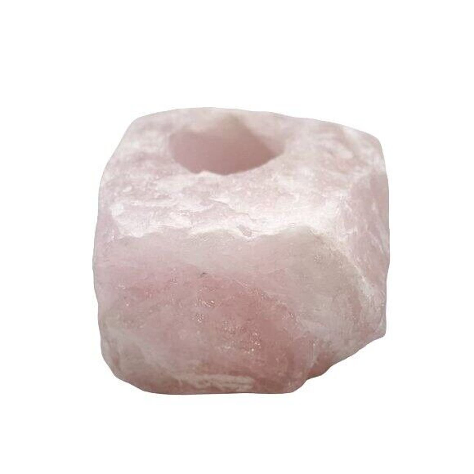 Rose Quartz Candle Holder, Rough Stone 