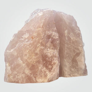 Boho Luxe Decor, Rose Quartz Bookends with Meaning Card - Natural Pink Crystal Décor for Your Bookshelf, 5 lbs. (AJ)