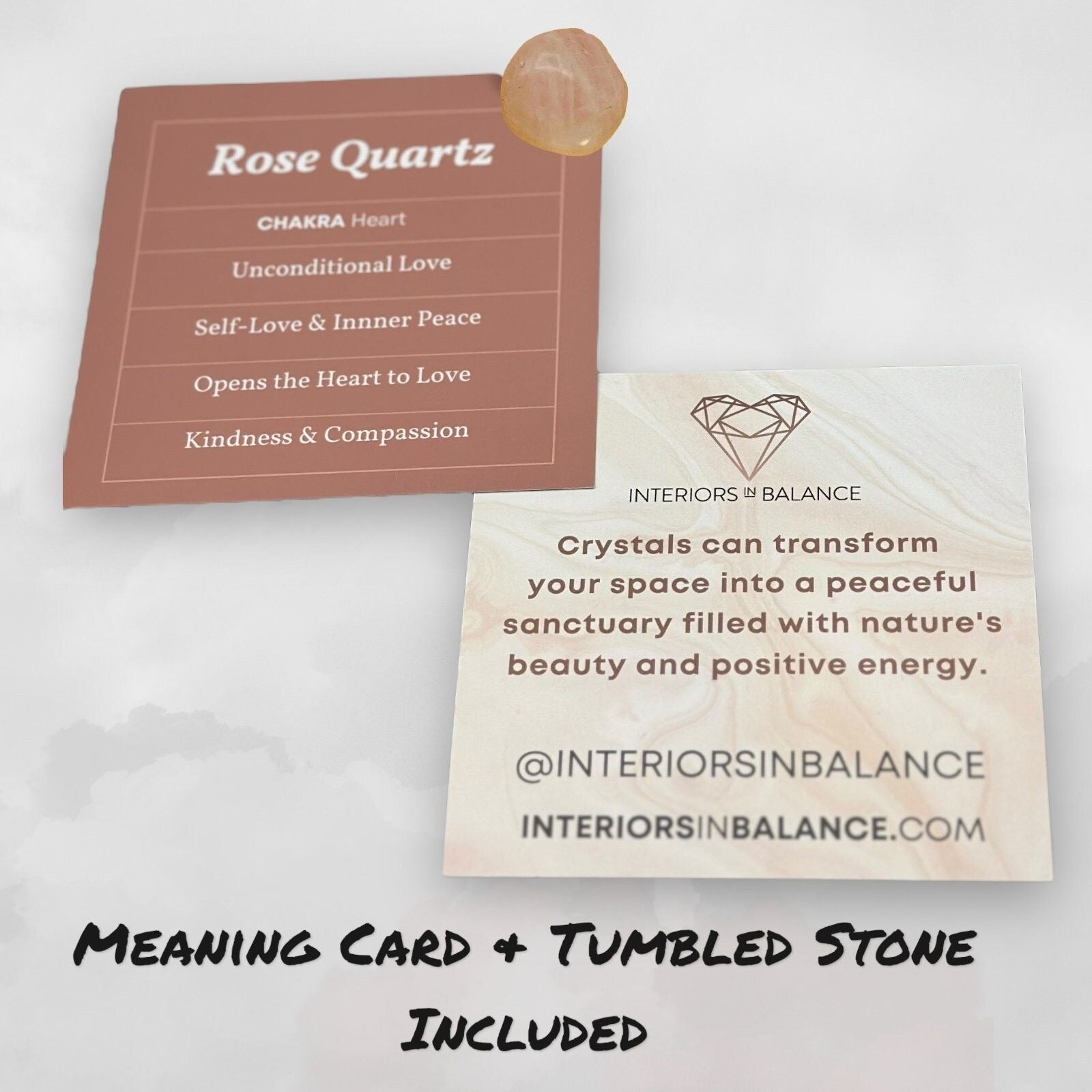 Boho Luxe Decor, Rose Quartz Bookends with Meaning Card - Natural Pink Crystal Décor for Your Bookshelf, 5 lbs. (AJ)