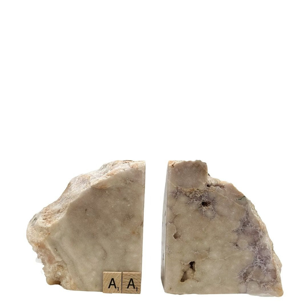 Pink Amethyst, Crystal Bookends, Geode Book Ends, Home Style, Natural Decor (AA)