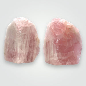 Rose Quartz Bookends, Natural Characteristics, Pink Crystal Bookends, Gift of Love (AP)