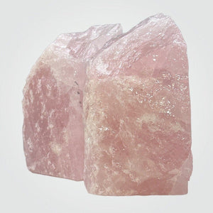 Crystal Bookends, Rose Quartz w/ Natural Characteristics & Black Tourmaline Markings, Weighs Over 5+ lbs. (AO)