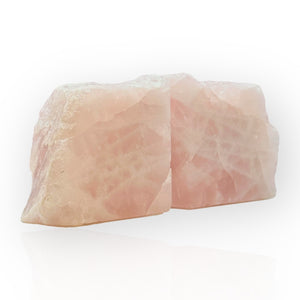 Pink Crystal Bookends, Flawless Natural Rose Quartz Bookends, Boho Luxe, Real Gem Book Ends, Unique, Heavy, Short Bookends, 6+ lbs (LS)