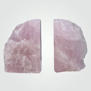 Crystal Bookends, Rose Quartz w/ Natural Characteristics & Black Tourmaline Markings, Pink Crystal Bookends, 5+ lbs. (AM)