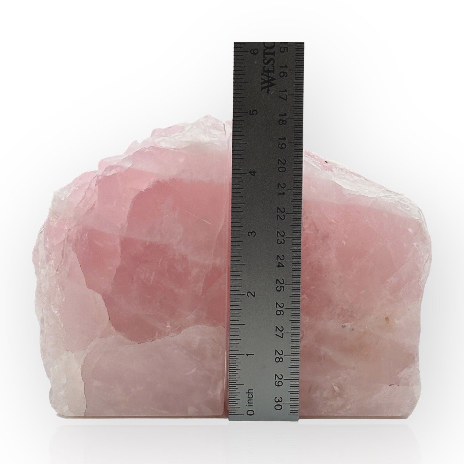 Pink Crystal Bookends, Rose Quartz w/ Natural Characteristics, Heavy Gemstone Book Ends, Love Chakra, Geode Bookends (LD)