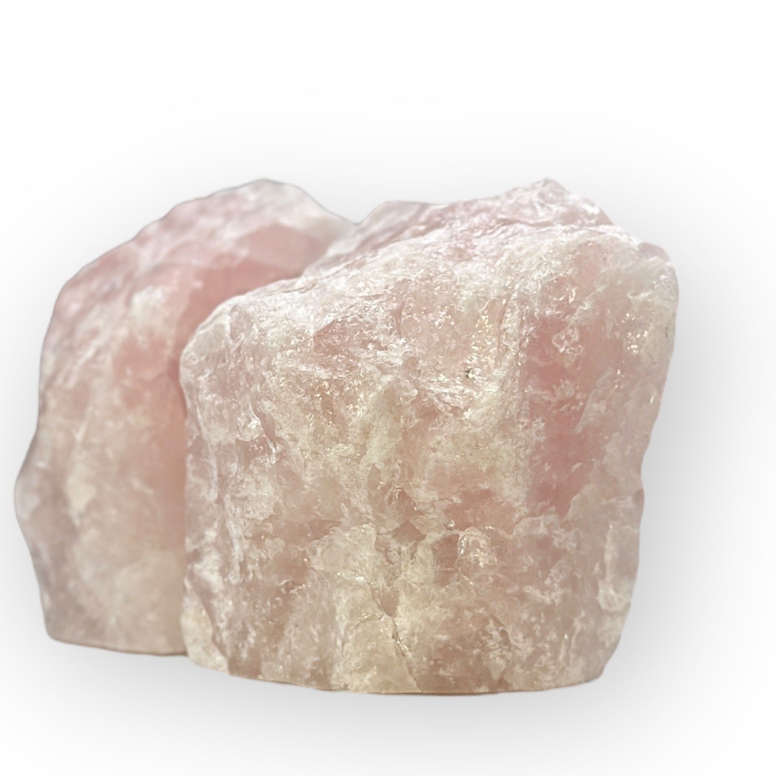 Pink Crystal Bookends, Rose Quartz w/ Natural Characteristics, Heavy Gemstone Book Ends, Love Chakra, Geode Bookends (LD)