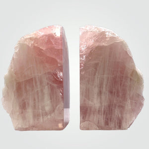 Rose Quartz Bookends, Natural Characteristics, Pink Crystal Bookends, Gift of Love (AP)