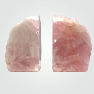 Rose Quartz Bookends, Natural Characteristics, Pink Crystal Bookends, Gift of Love (AP)