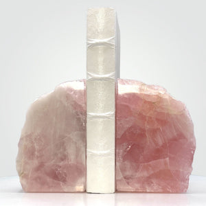 Rose Quartz Bookends, Natural Characteristics, Pink Crystal Bookends, Gift of Love (AP)