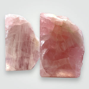 Rose Quartz Bookends, Natural Characteristics, Pink Crystal Bookends, Gift of Love (AP)