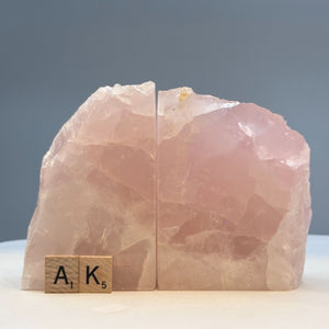 Pink Crystal Rose Quartz Bookends - Natural Characteristics for Pink Bookshelf Décor