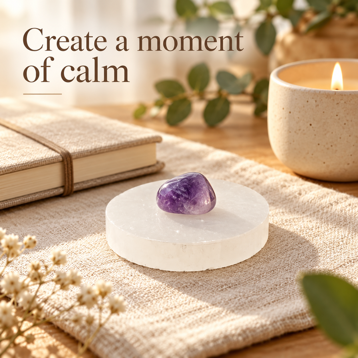 Small Selenite Charging Plate for Crystal Cleansing 2.5-Inches
