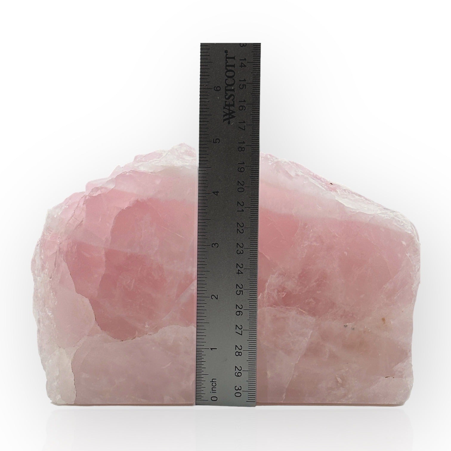 Pink Crystal Bookends, Rose Quartz w/ Natural Characteristics, Heavy Gemstone Book Ends, Love Chakra, Geode Bookends (LD)
