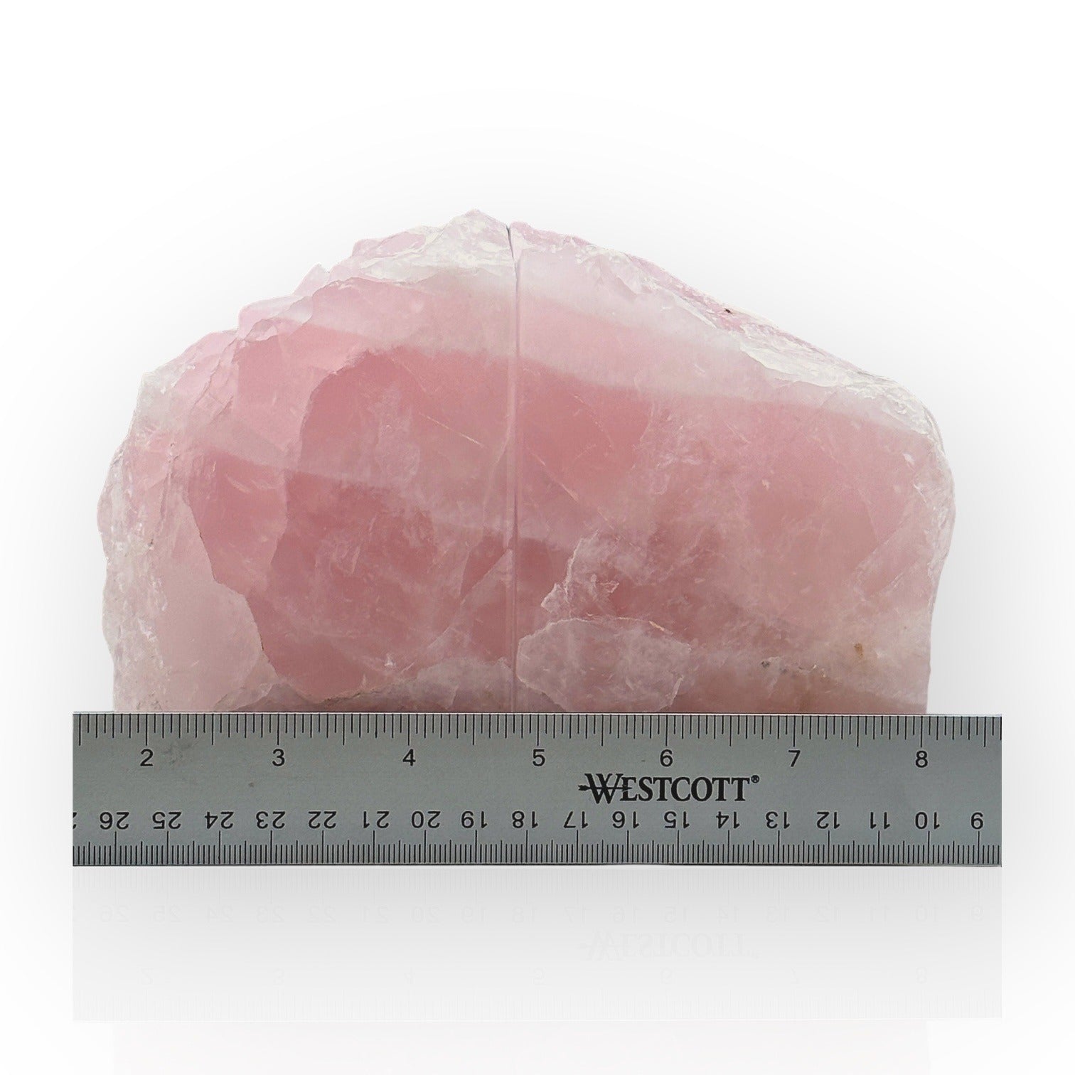 Pink Crystal Bookends, Rose Quartz w/ Natural Characteristics, Heavy Gemstone Book Ends, Love Chakra, Geode Bookends (LD)