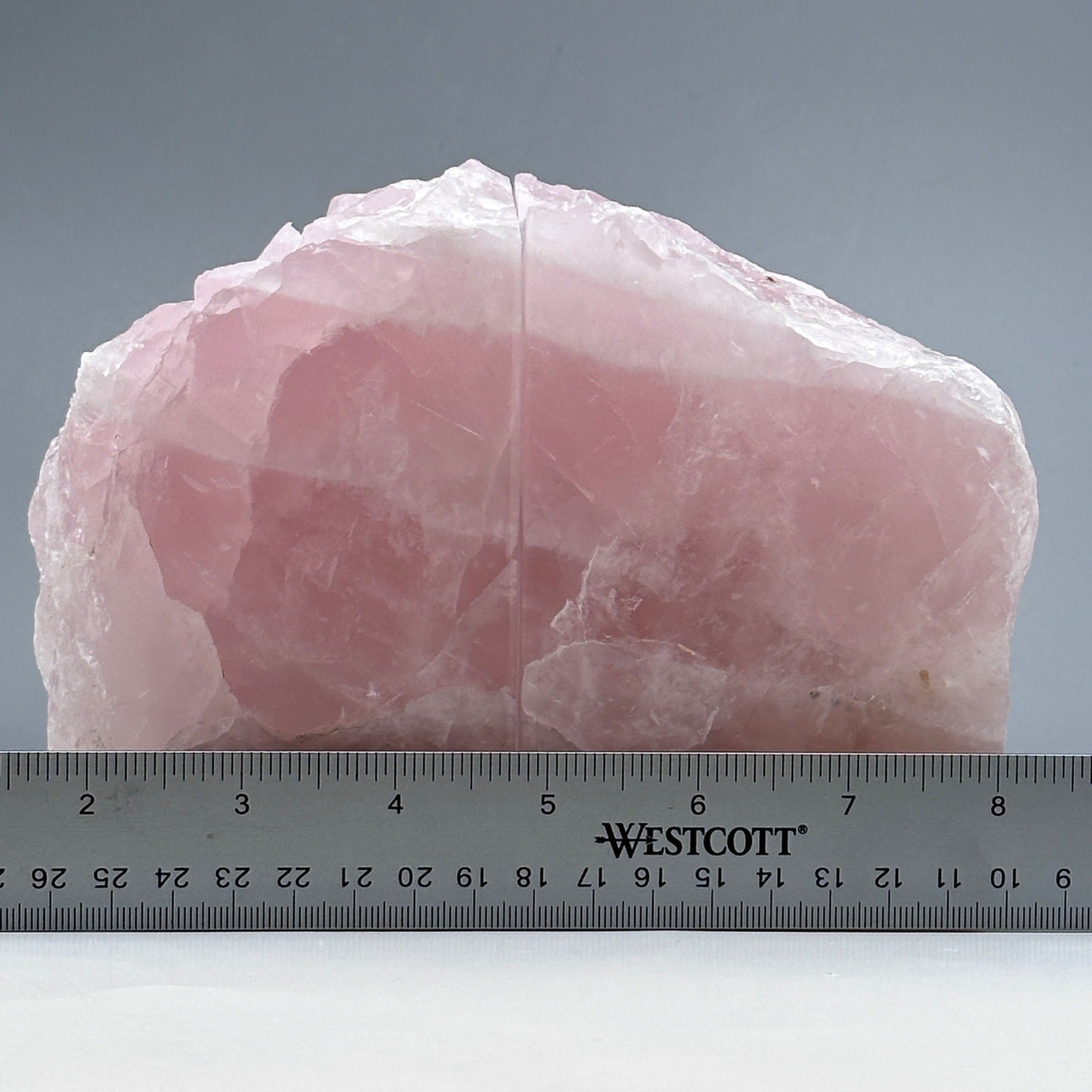 Pink Crystal Bookends, Rose Quartz w/ Natural Characteristics, Heavy Gemstone Book Ends, Love Chakra, Geode Bookends (LD)