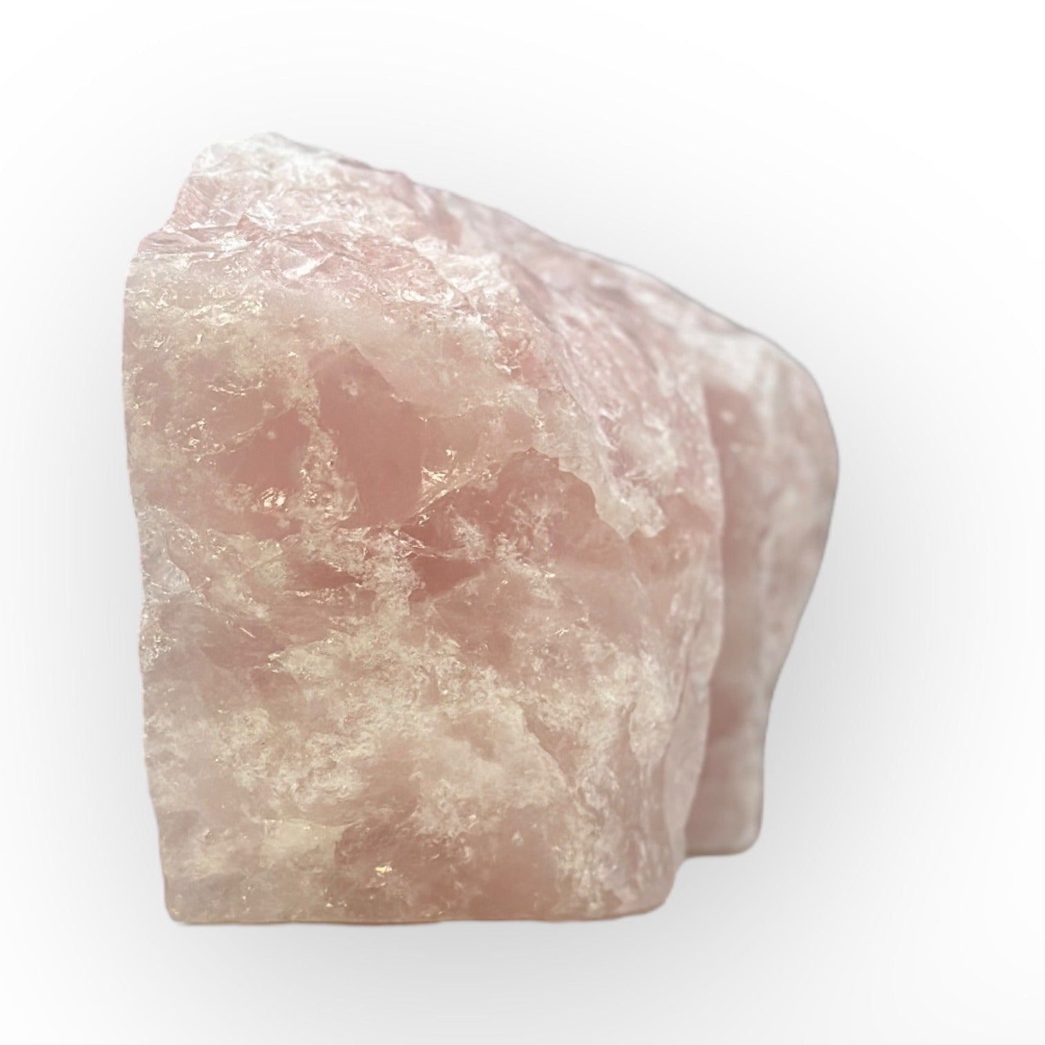 Pink Crystal Bookends, Rose Quartz w/ Natural Characteristics, Heavy Gemstone Book Ends, Love Chakra, Geode Bookends (LD)