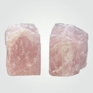 Crystal Bookends, Rose Quartz w/ Natural Characteristics & Black Tourmaline Markings, Weighs Over 5+ lbs. (AO)