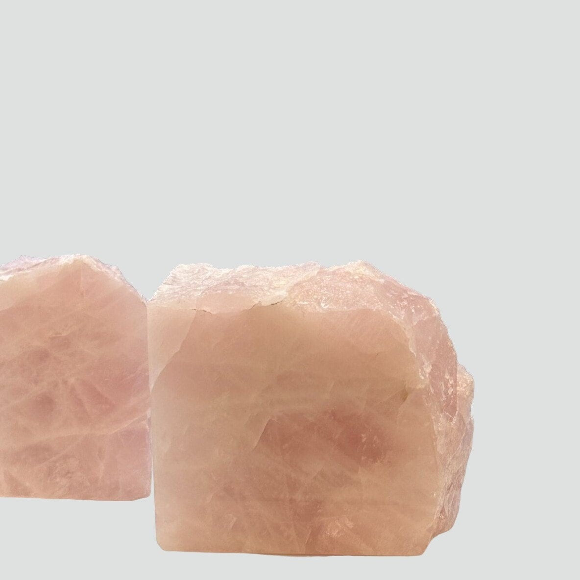 Natural Rose Quartz Bookends with Boho Chic Appeal w/ Natural Characteristics, Pink Crystal Bookends (5+ lbs.) AC