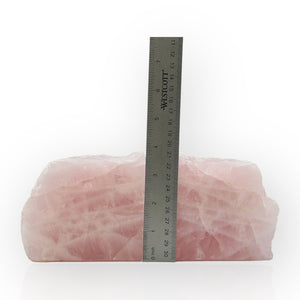 Pink Crystal Bookends, Flawless Natural Rose Quartz Bookends, Boho Luxe, Real Gem Book Ends, Unique, Heavy, Short Bookends, 6+ lbs (LS)