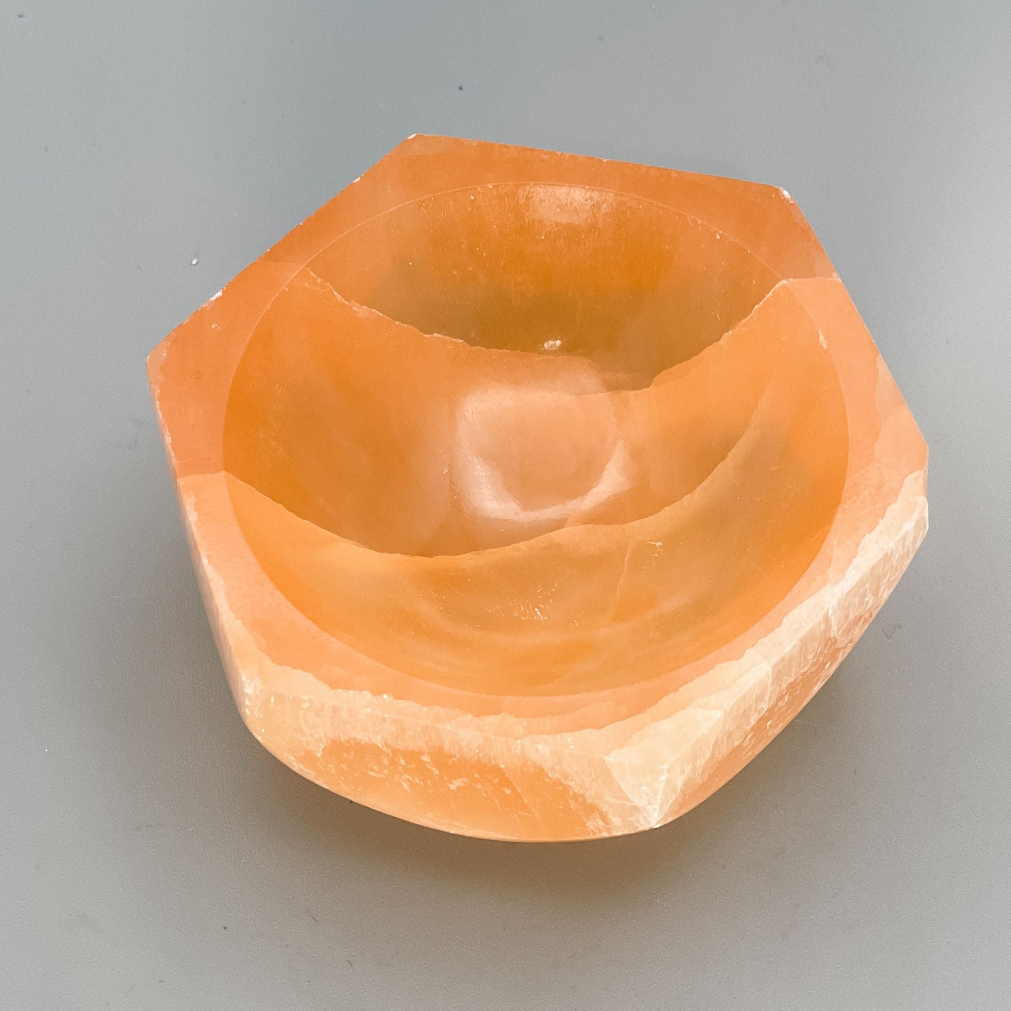 Orange Selenite, Hexagon Bowl