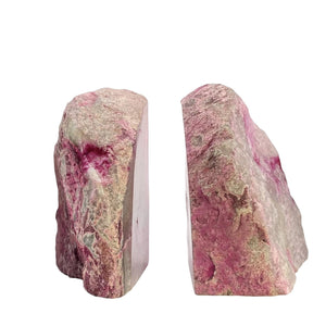Agate Bookends in Bright Pink | Extra Large: Weighs Over 12 Pounds
