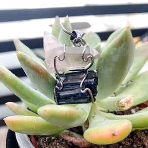 Smoky Quartz and Black Tourmaline Necklace