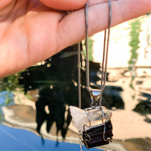 Smoky Quartz and Black Tourmaline Necklace