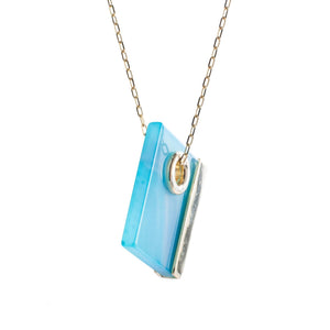Agate Rectangle Necklace 30"