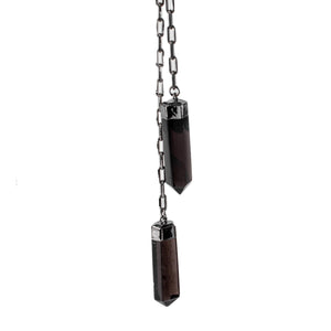 Double Point, Smoky Quartz Necklace