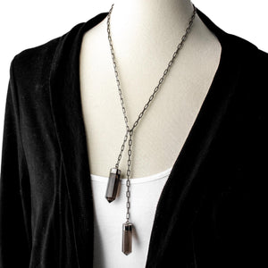 Double Point, Smoky Quartz Necklace