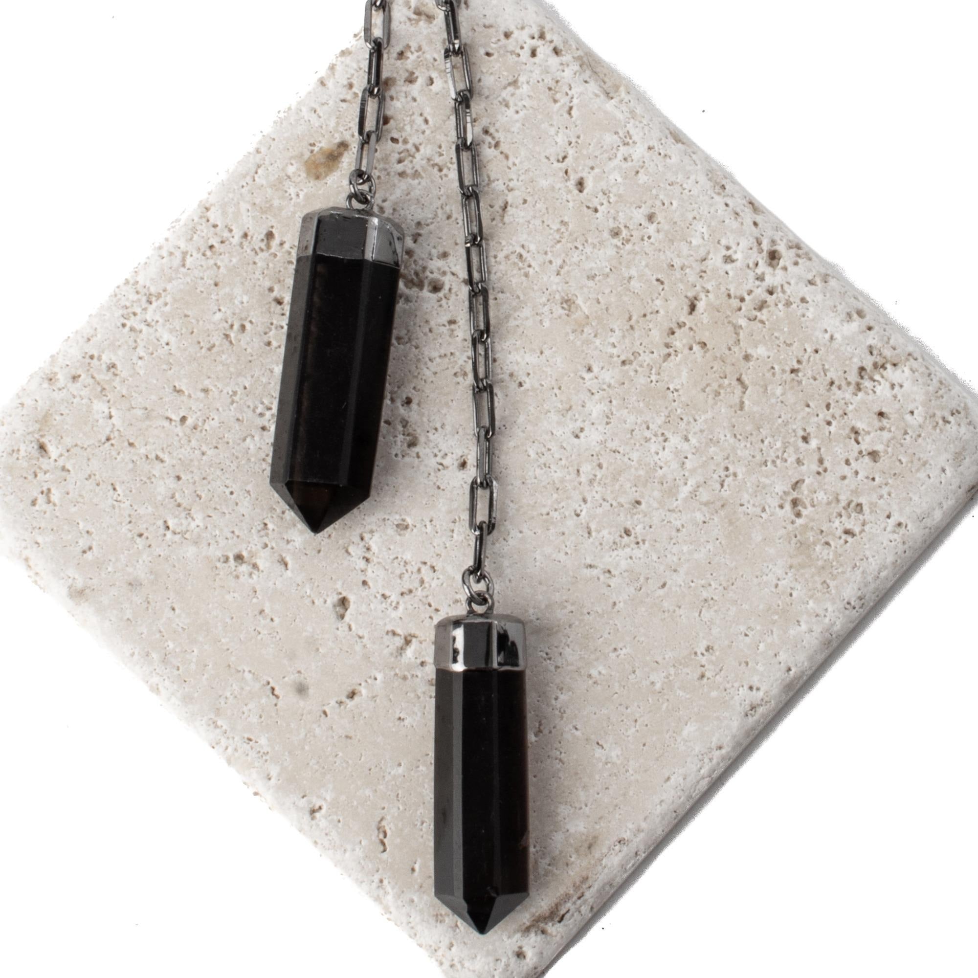 Double Point, Smoky Quartz Necklace