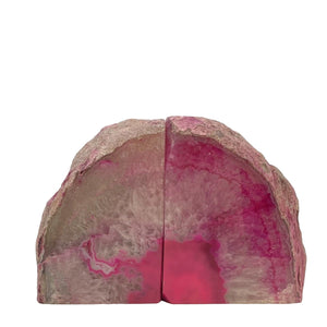 Agate Bookends in Bright Pink | Extra Large: Weighs Over 12 Pounds