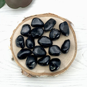 Black Onyx Crystal Tumbled  Stone - Interiors in Balance