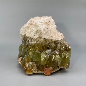 Green Calcite Free Form in its Matrix from Nature