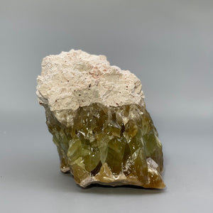 Green Calcite Free Form in its Matrix from Nature