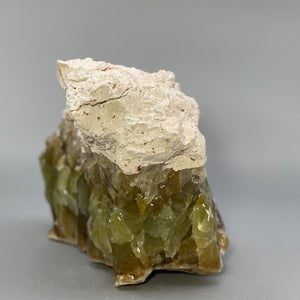 Green Calcite Free Form in its Matrix from Nature