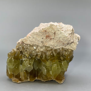 Green Calcite Free Form in its Matrix from Nature